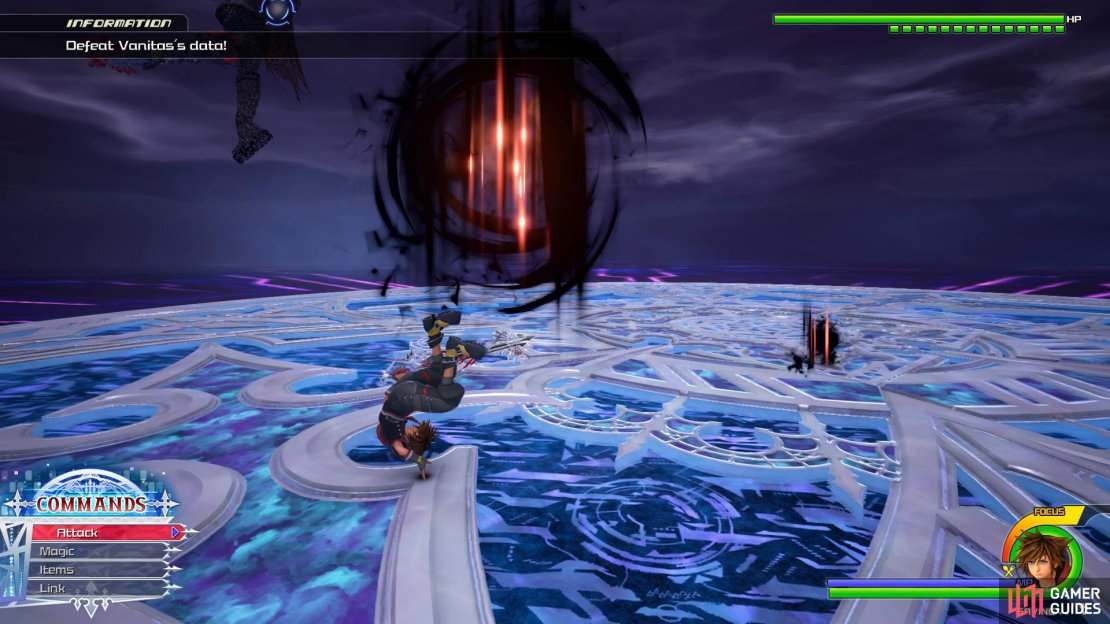 Vanitas will teleport before following up with a downward strike