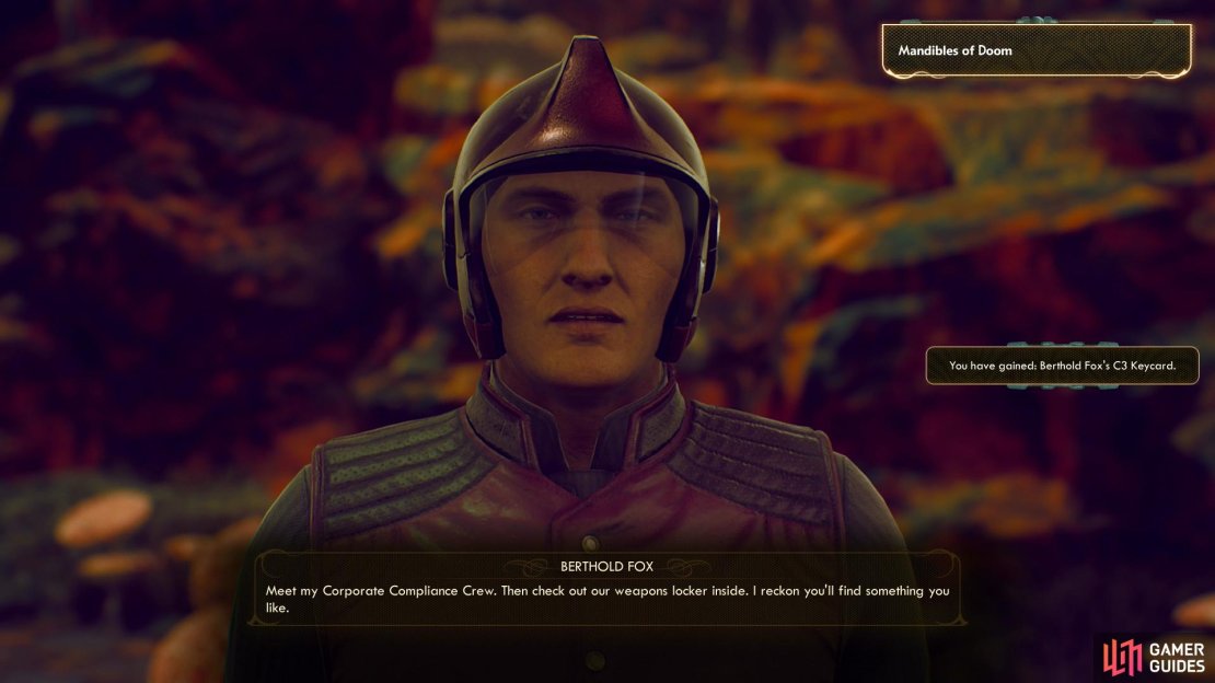 Talk to Berthold near the C3 Barracks and he&rsquo;ll prove to be a man of his word.
