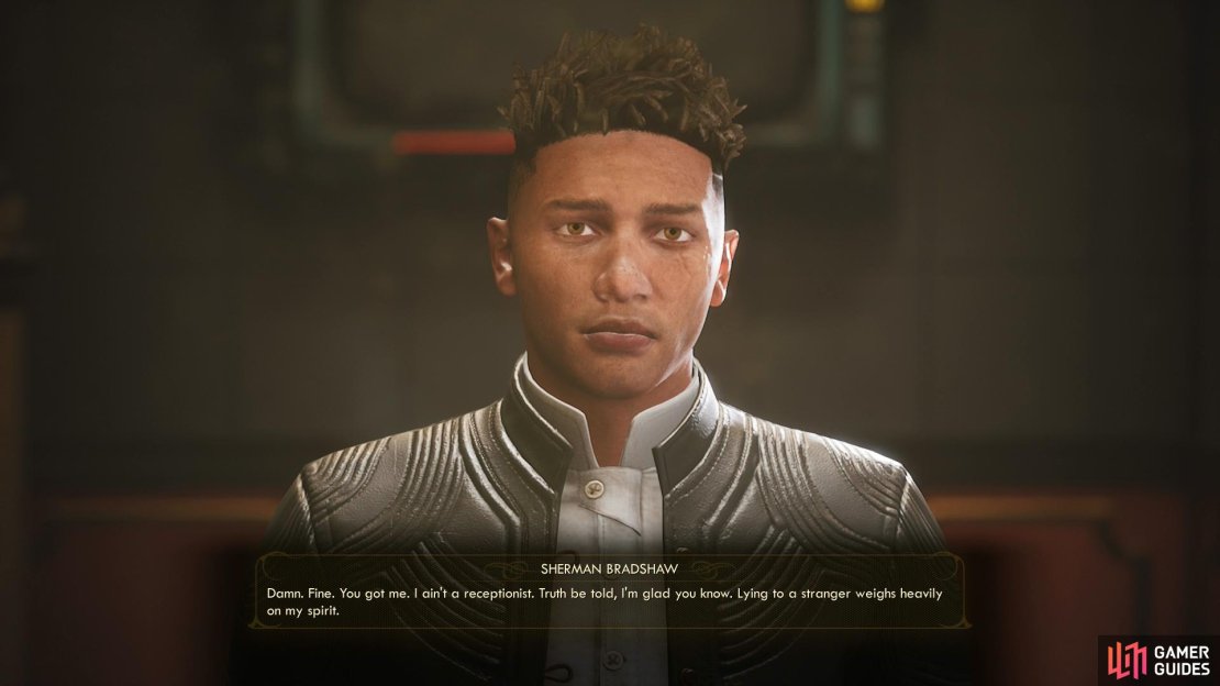 You can get the receptionist - Bradshaw - to admit he&rsquo;s the other freelancer hired to kill Lockwood.