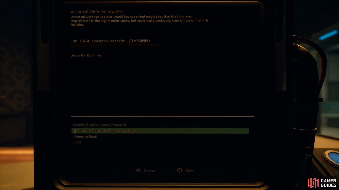 Hack a terminal to bypass a locked door