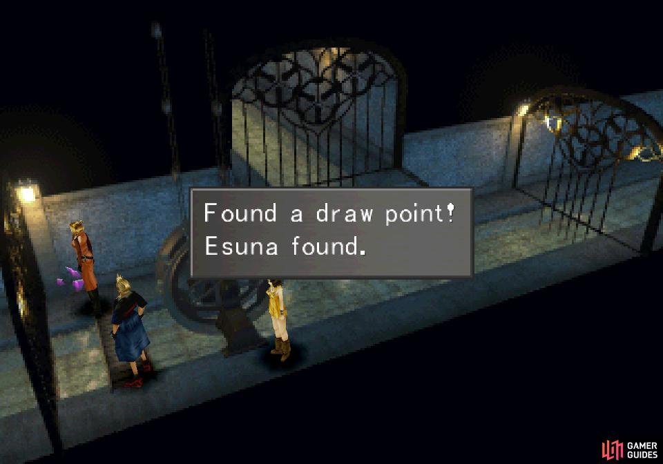 In the sewers you&rsquo;ll find draw points for Esuna
