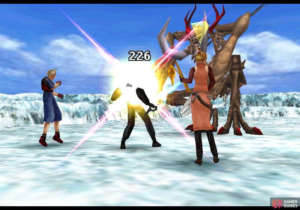 Abadon can employ various melee attacks