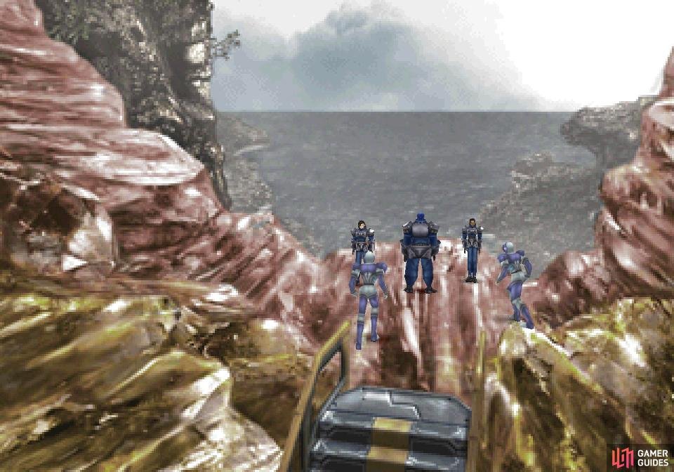 Escape the excavation site and you&rsquo;ll be cornered by Esthar Soldiers