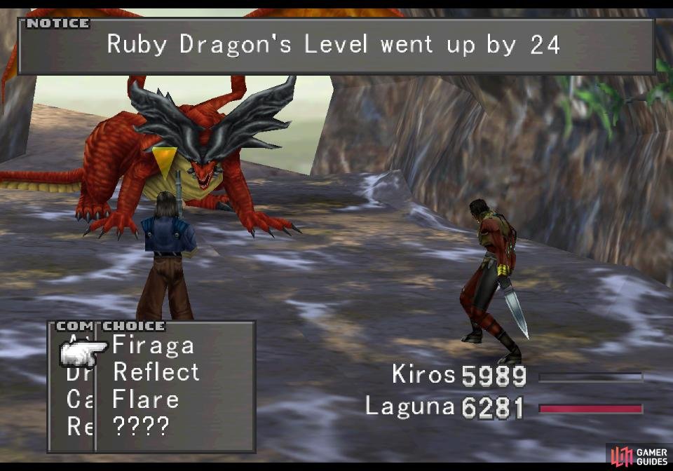 Use Tonberry&rsquo;s LV Up ability to boost the Ruby Dragon&rsquo;s level