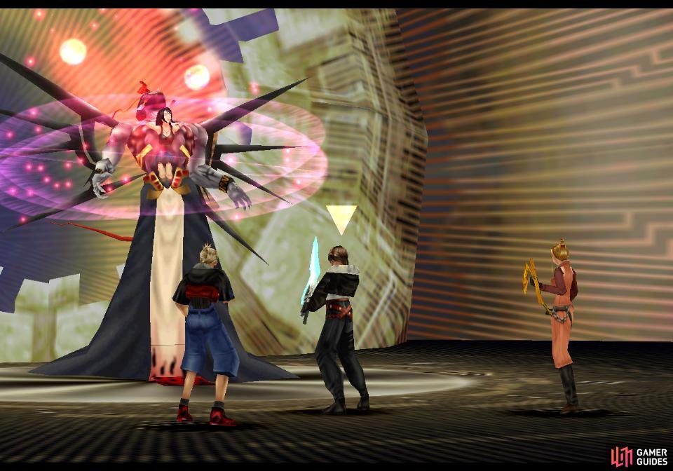 Adel will regularly leech Rinoa&rsquo;s HP, after which she&rsquo;ll launch a magical attack.