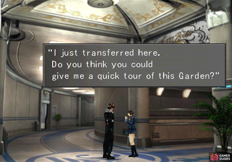 As you leave your classroom you&rsquo;ll bump into a new transfer, who will ask you for a tour