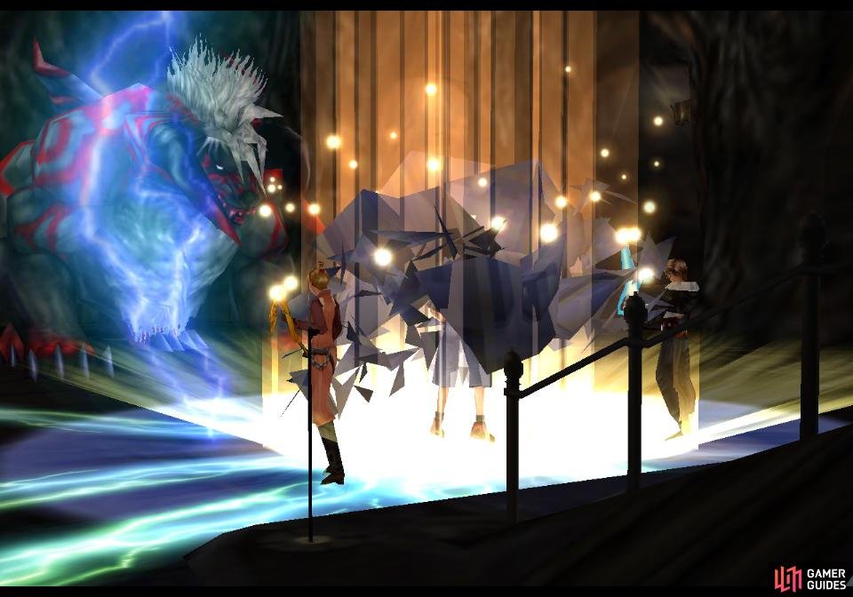 Catoblepas is fond of thunder magic, including Thundaga