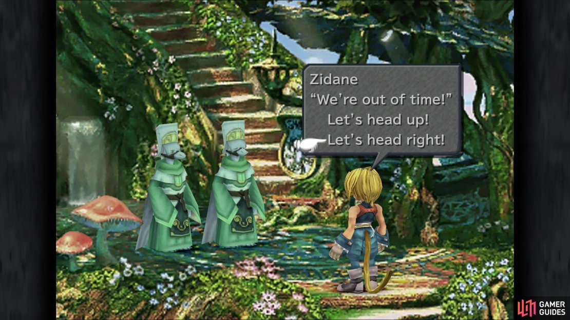 Tell the NPCs to head right on the first choice