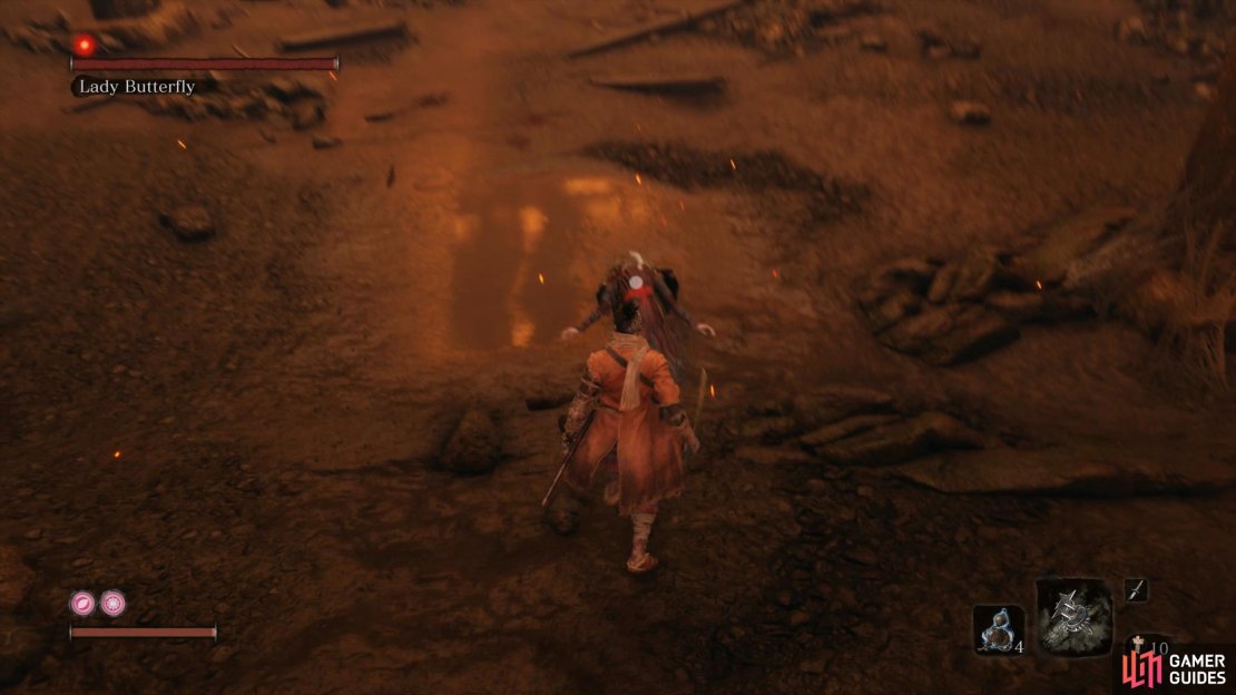 Stand under the statue to get some free hits on her