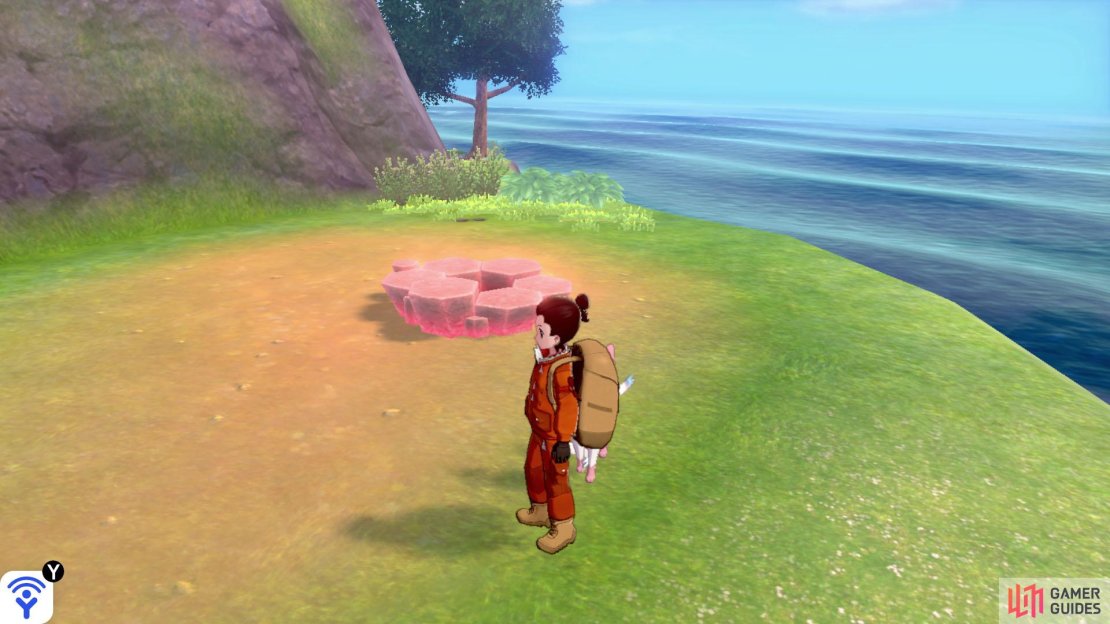 Go forward, while sticking towards the left. There&rsquo;s a small side path on the left, overlooking the ocean. This den can be found there, by the land&rsquo;s edge.