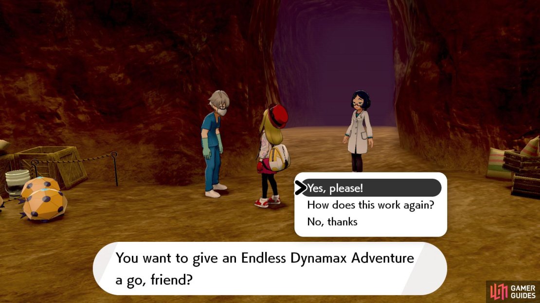 Speak to this bloke to begin an Endless Dynamax Adventure. If you haven&rsquo;t met the criteria, he&rsquo;ll shoo you away.