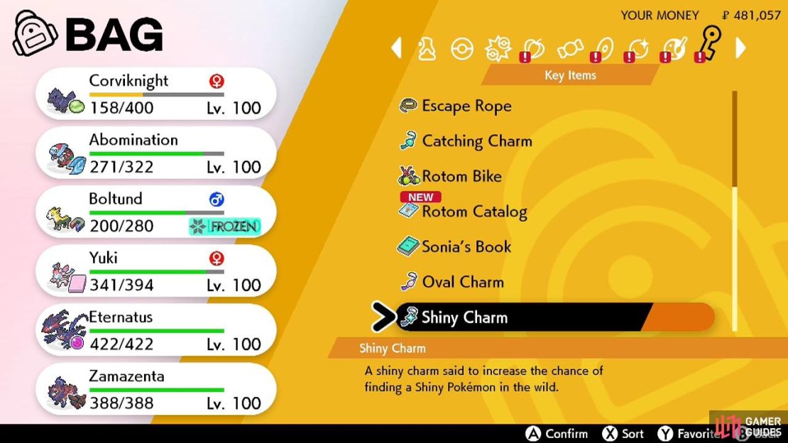 The Shiny Charm requires obtaining all 400 Pok&eacute;mon in the Galar region.