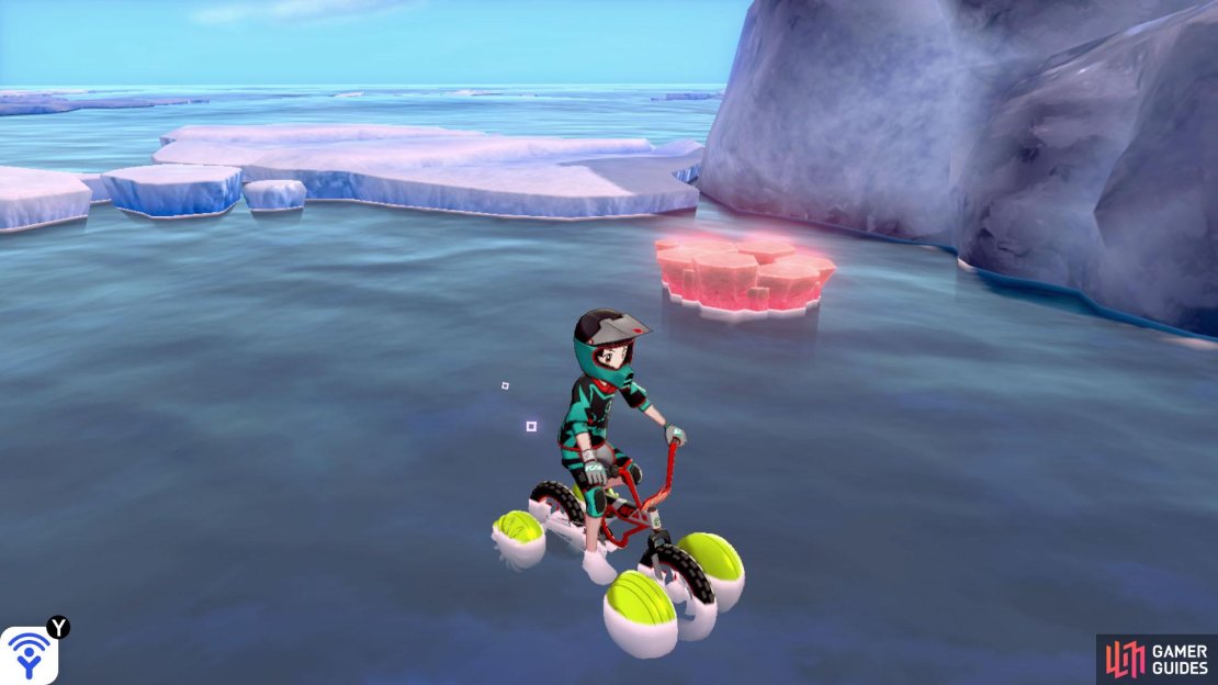 Located above the large, central island. It&rsquo;s near a giant iceberg at the boundary of the zone, roughly halfway across. If looking from the island, it&rsquo;s to the left of the iceberg.