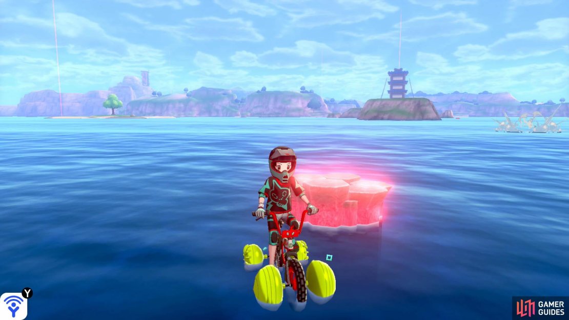 From Den C, face the Tower of Waters, then turn left. It&rsquo;s in the sea, a moderate distance away.