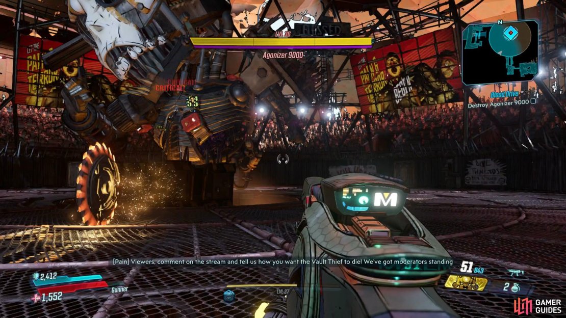 You&rsquo;ll need to dodge up to three Saw Blades as the battle goes on