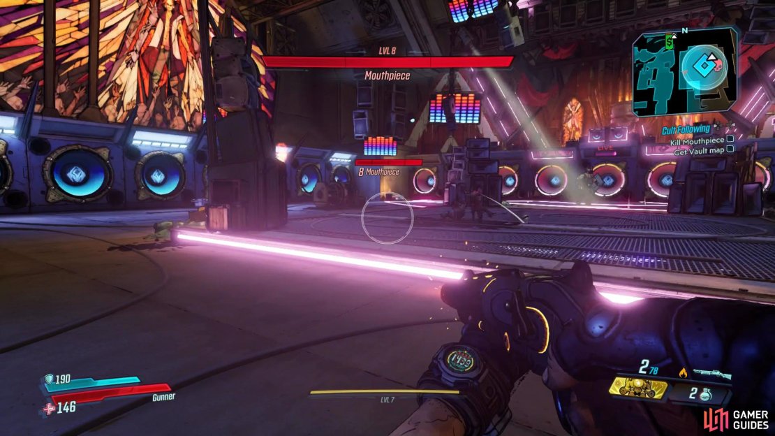 Take note of the speakers around the arena and the colored wires