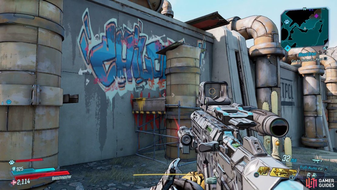 To find the first Red Chest you’ll want to climb up the Scaffold that leads to a Hijack Vehicle,