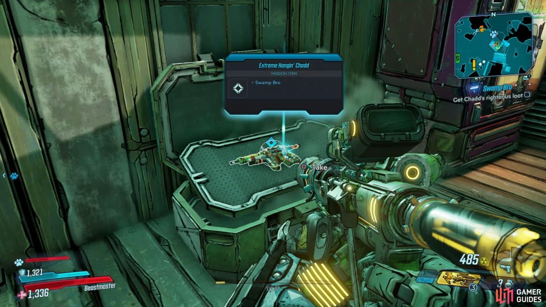 Collect Chadd&rsquo;s loot from where you began the mission.