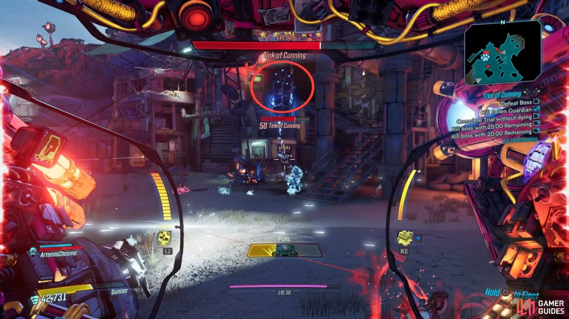 This boss is rather unremarkable save for it&rsquo;s ability to throw objects such as this.