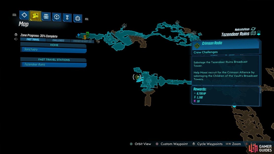 Take the western path in Charnel Keep