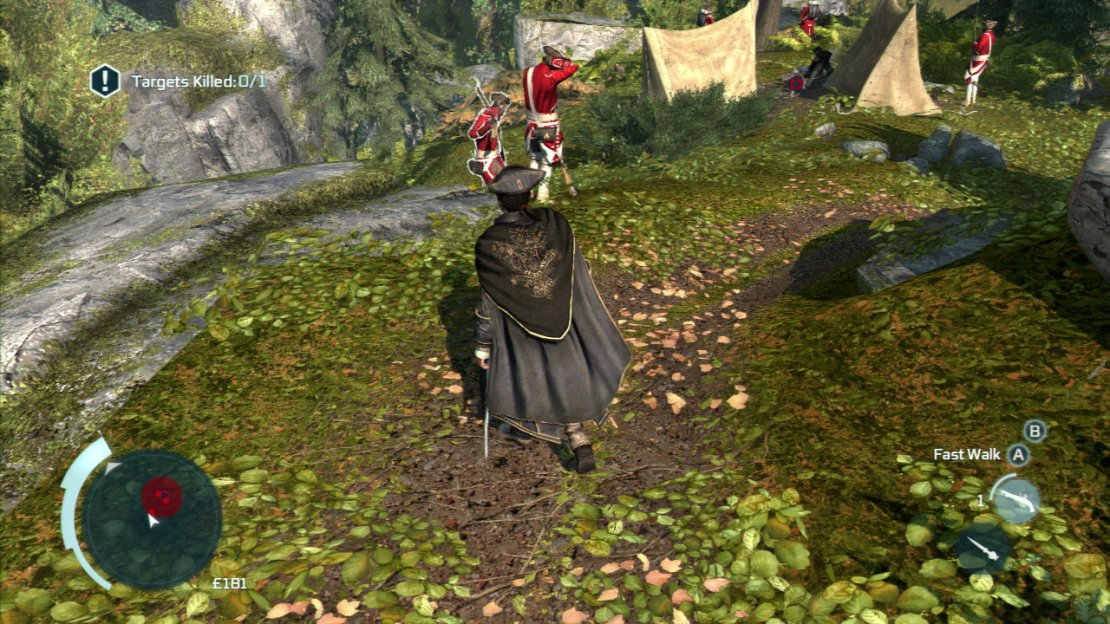 If you&rsquo;re having trouble with the two kills before open conflict then there is a pair of guards idling to the left side of camp that make easy targets. Simply walk up to them while holding the weapon button down and Hatham should slot them both in quick succession, ticking off the objective.