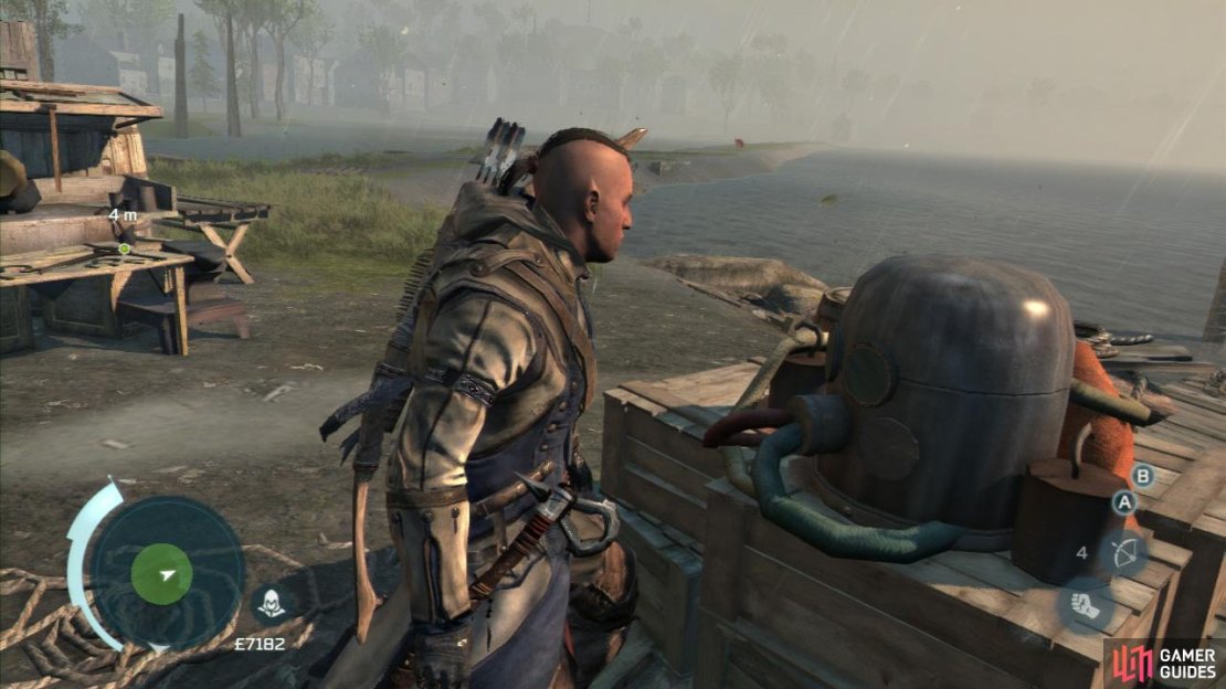 Afterwards, chat with the old woman by the grave and then head over to the green highlighted search area to the west of the map. Examine the diving gear here to complete the mission.    With all six of these missions complete, we have finished off all of the Frontiersmen&rsquo;s side-missions, all that is left to do is to complete the Frontiersmen&rsquo;s challenges.