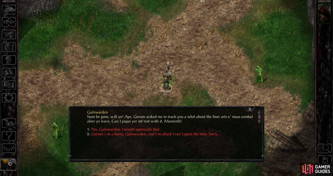 Once within sight, the Gatewarden will pester you into another tutorial.