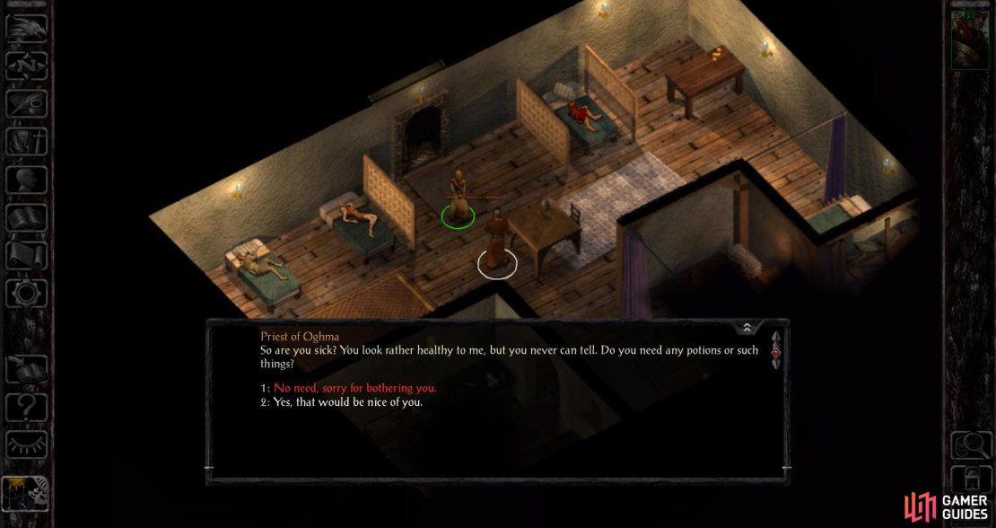 When you enter the hospital, talk to a Priest of Oghma for a free Potion of Healing.