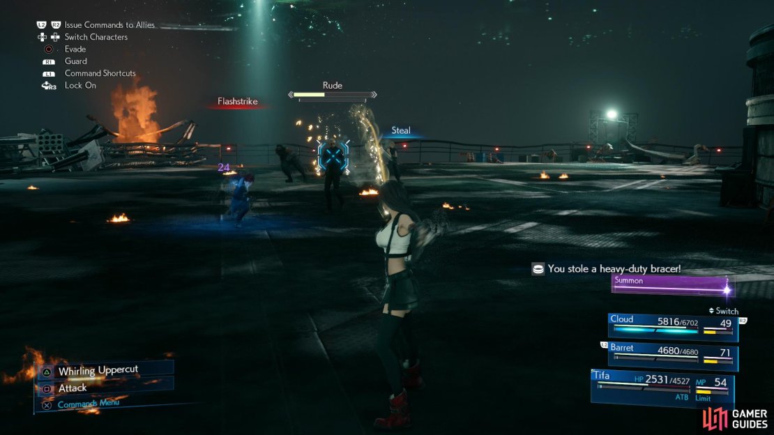 You can steal a Heavy-Duty Bracer from Rude.