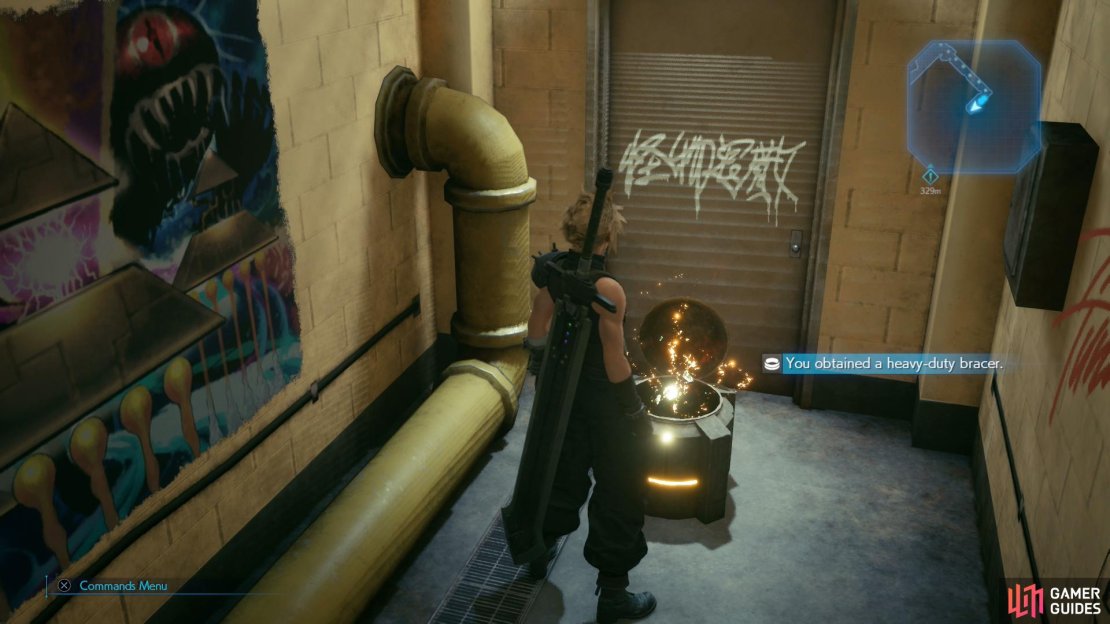 Loot a chest for a Heavy-Duty Bracer.