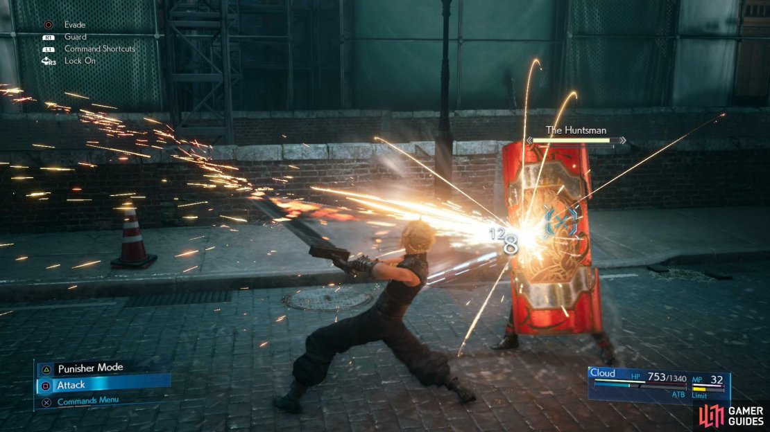 The Huntsman will block most frontal attacks, often counterattacking for significant damage.