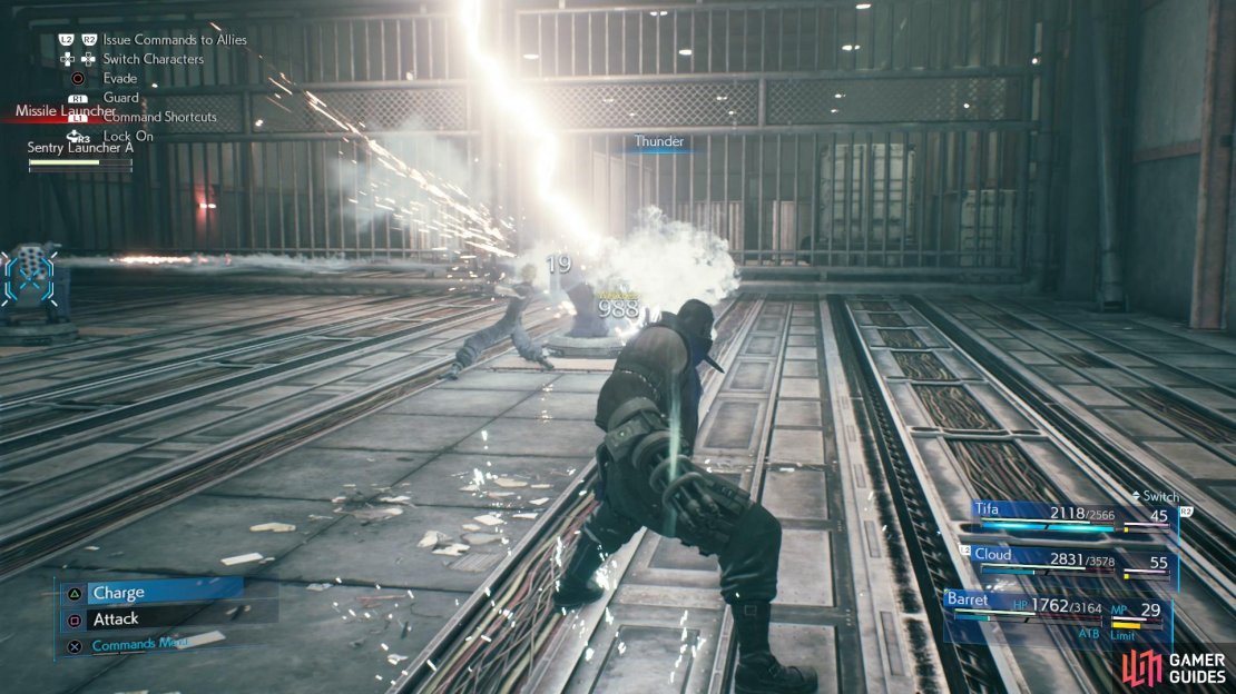 Use Thunder to take out the Sentry Launchers