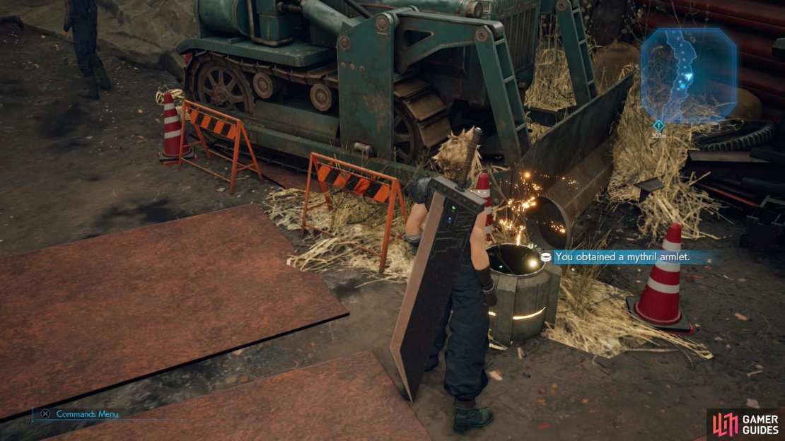 On the road between the Sector 6 Slums and the station you’ll find a Mythril Armlet.