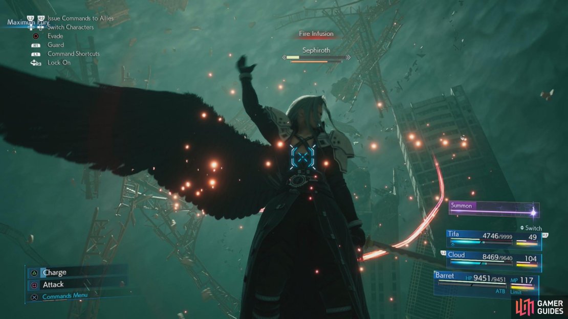 Sephiroth will regularly change his elemental affinity.