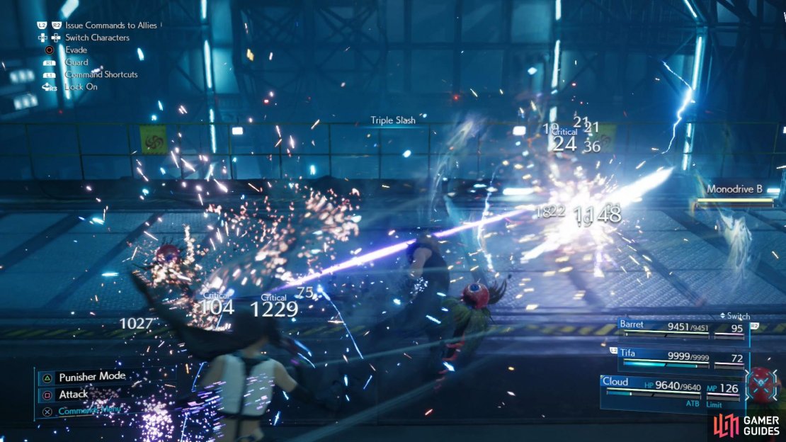 &ldquo;Triple Slash&ldquo; is always effective as a MP-free tool for dispatching trash mobs, like Monodrives.