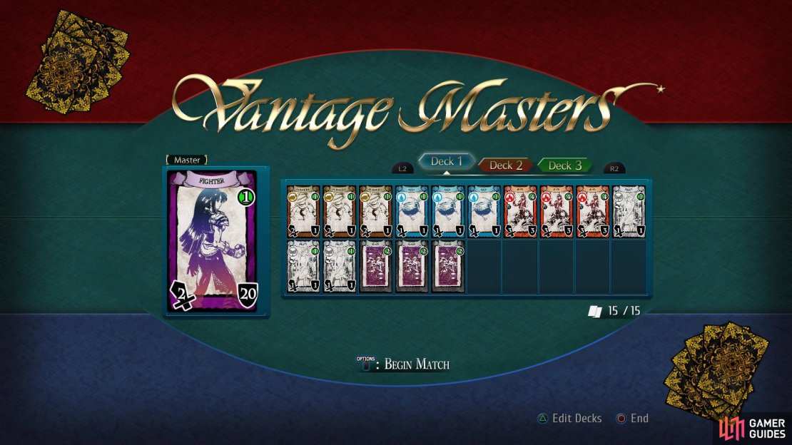 Add five cards to complete your deck and then begin the match