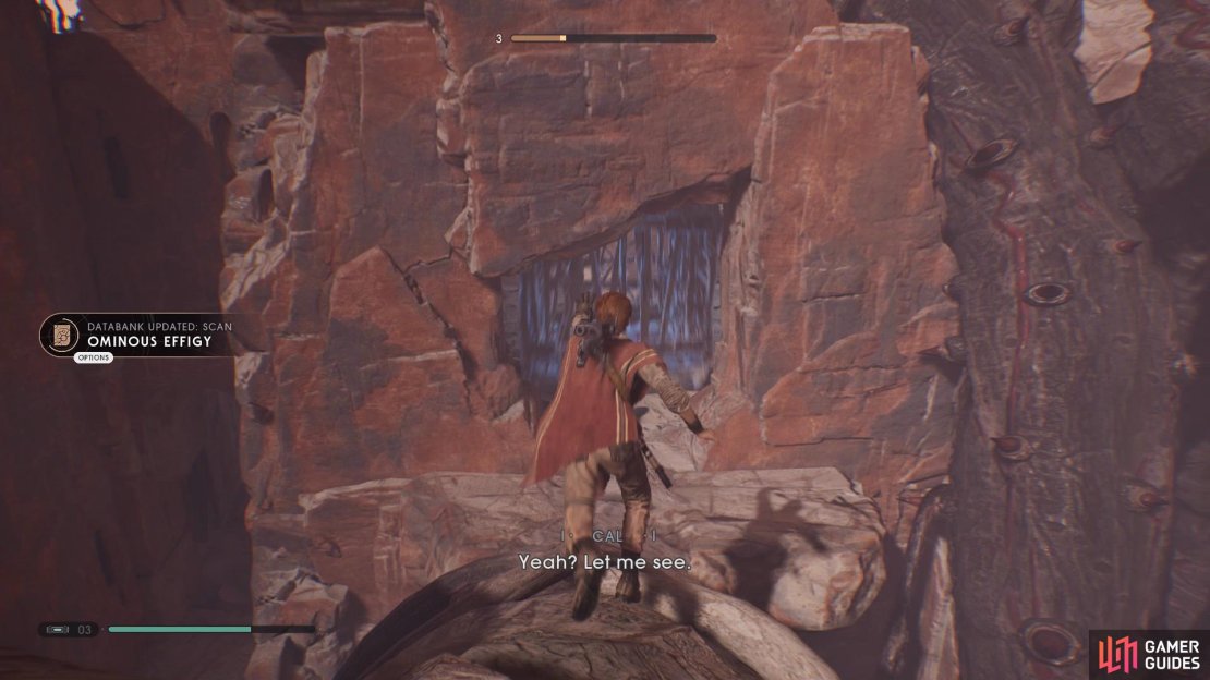 Head to the upper section of the area and Force Push the cage