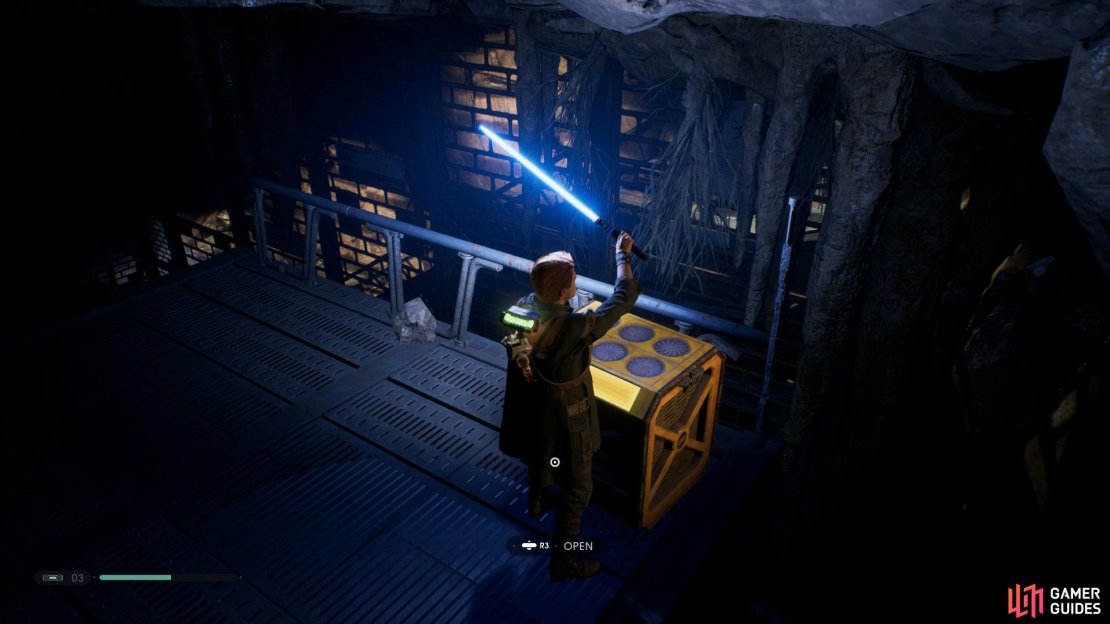 Once you&rsquo;ve exited the Mantis follow the path around to the right and then you&rsquo;ll find a cave that holds a golden chest with the fourth Stim Canister.