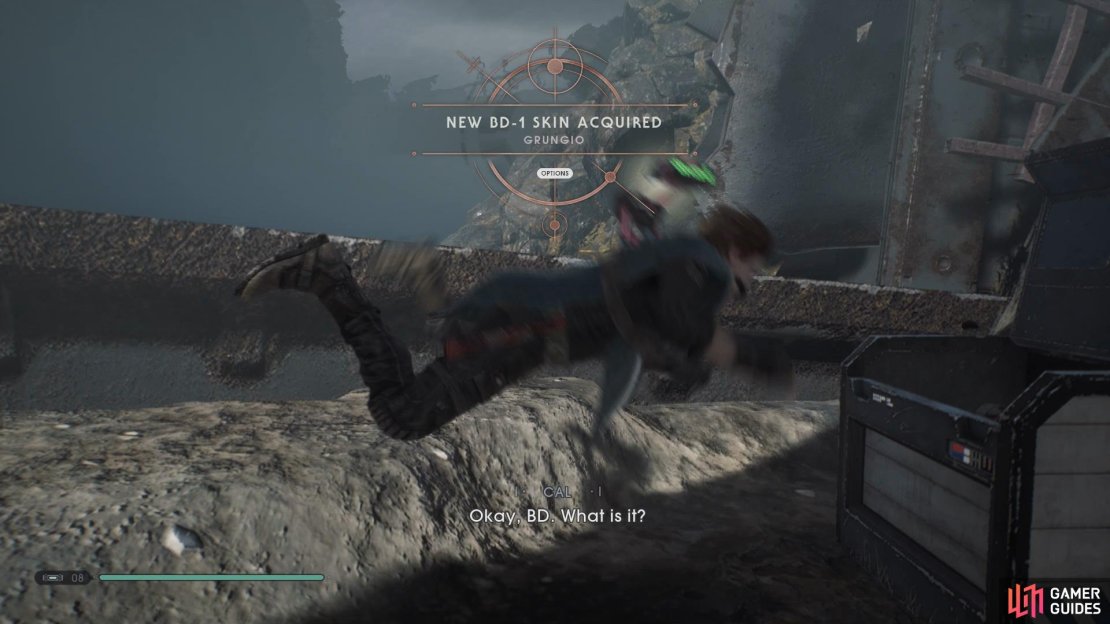 Swim under the water in the crash site to find several chests 