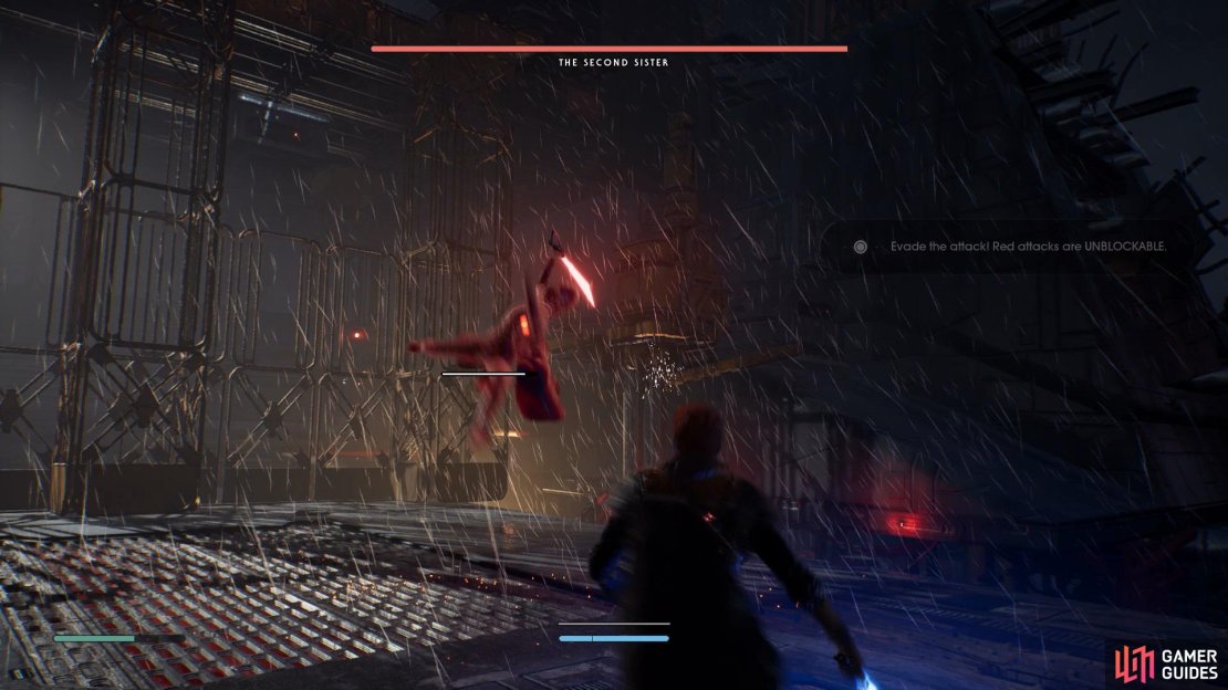 When The Second Sister glows red quickly move out of the way as you cannot counter this attack,