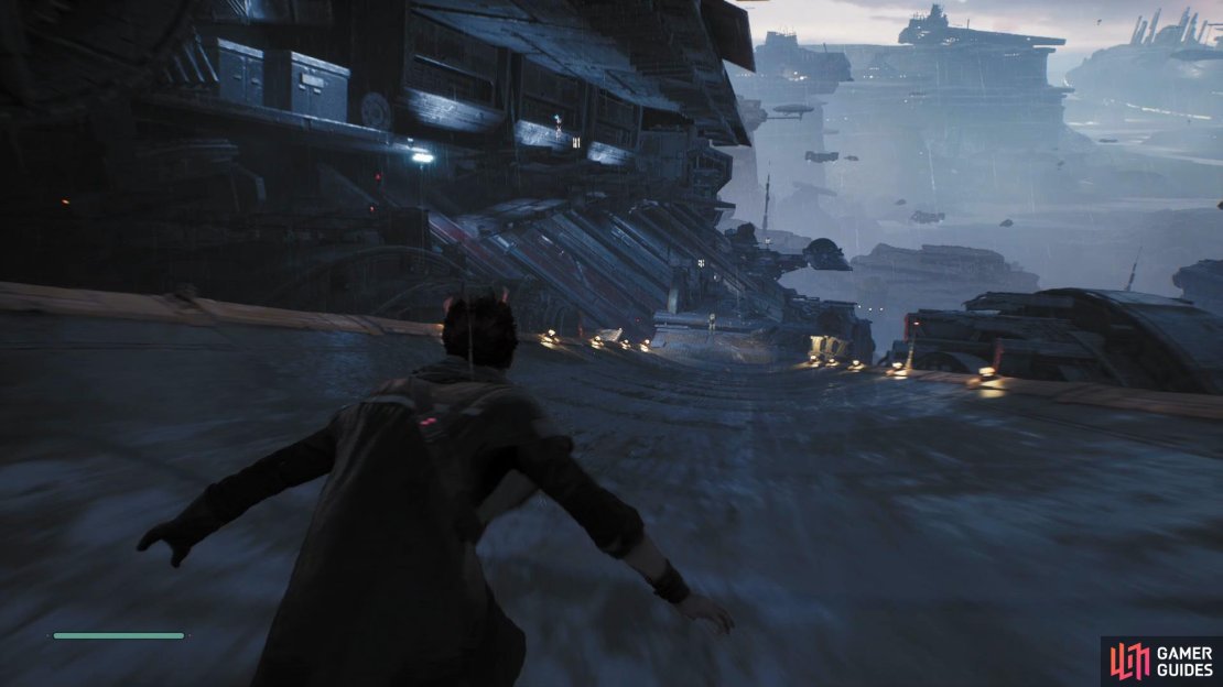 Slide down to the right of where Prauf is, 