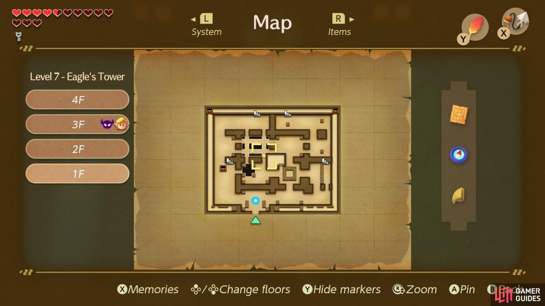 Map to Eagle&rsquo;s Tower Floor 1,

