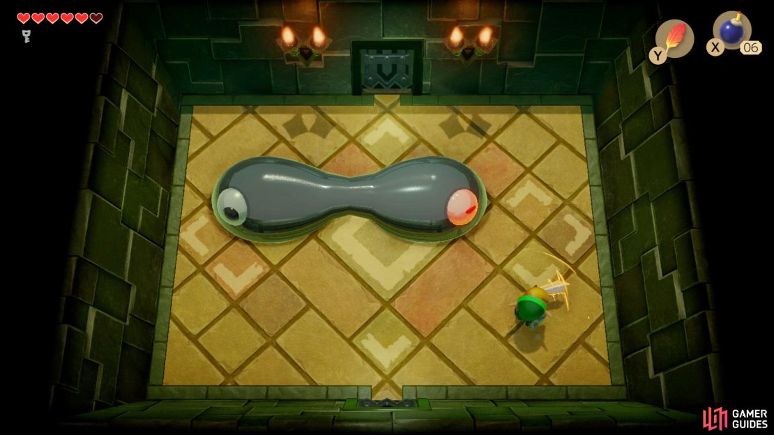 In order to defeat the Slime Eye you’ll need to hit one of the eyes to stretch them apart,
