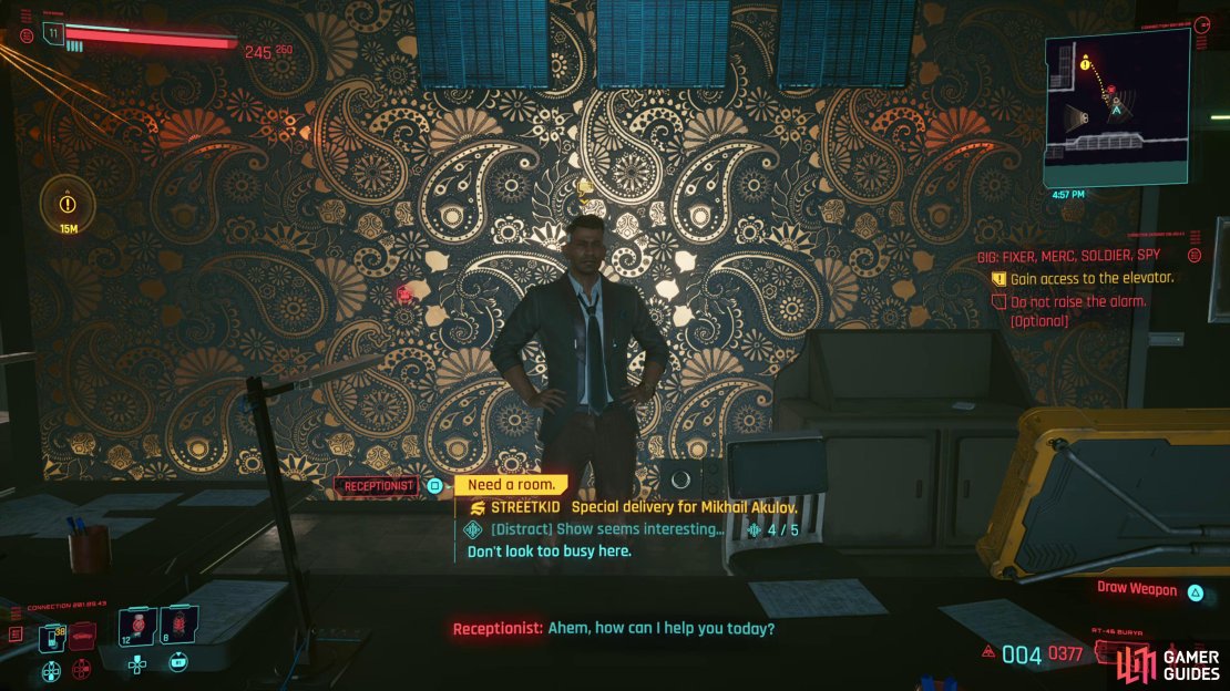 Use the Street Kid dialogue choice to get a discount on the room 