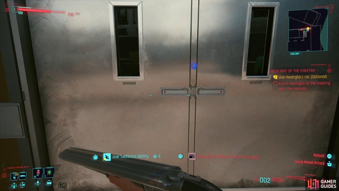 If you have 6 Tech, then head through the doors on the left of the motel room 