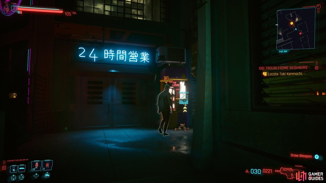 Use this vending machine to lure over the first two guards for easy Takedowns