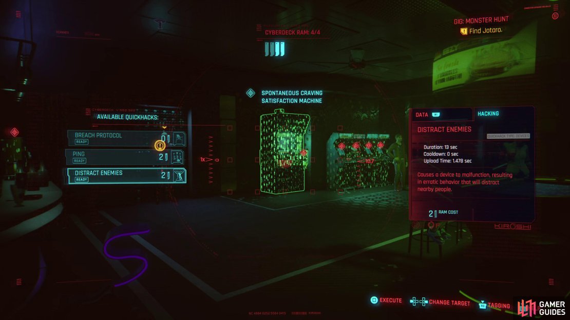 Use the machine on the right of the tyger claw that is guarding the restricted area 