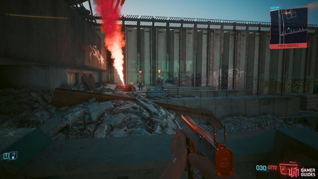 The Petrochem Stadium Airdrop is across the rubble left of the exit.