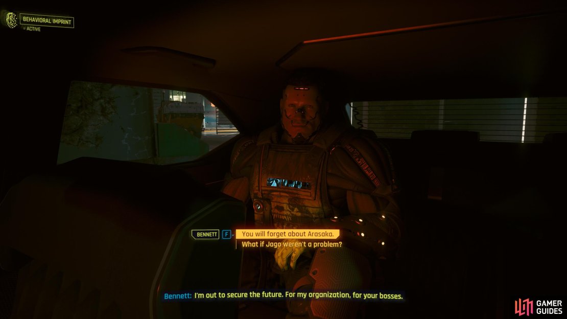 The top option can lead to a boss fight with Bennett while the bottom will keep him happy.