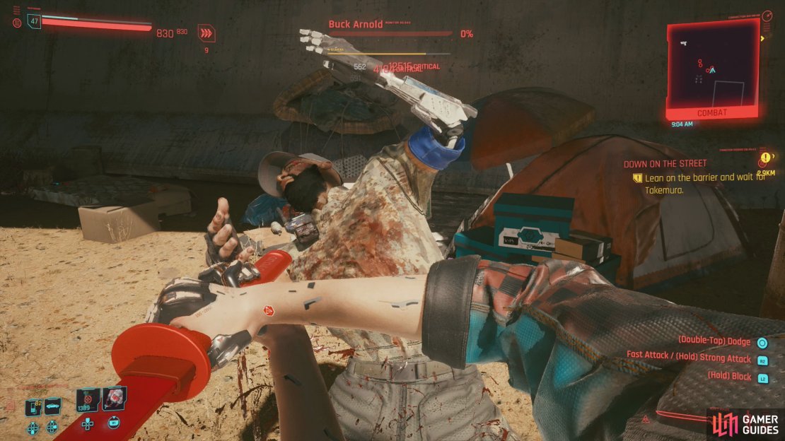 Either get Buck to bet his gun or provoke him after your fight.